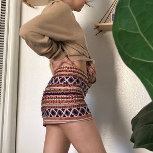 Geo Printed beaded skirt